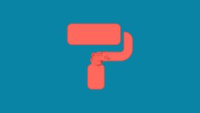 Behind the squares appears the symbol paint roller. In - Out. Alpha channel Premultiplied - Matted with color RGB (8,132,164) - Powered by Shutterstock - Get 15% off with code: PIKWIZARD15