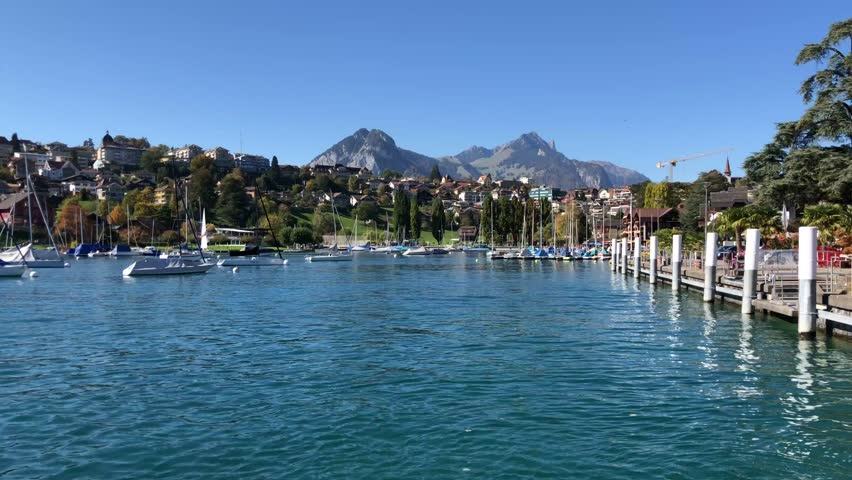 Beautiful view of Unterseen, Unterseen is a historic town and a municipality in the Interlaken-Oberhasli administrative district in the canton of Bern in Switzerland