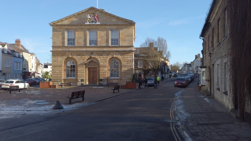 The town of Woodstock, West Oxfordshire. In Winter