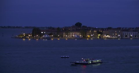 
Venice in the evening. The municipality of Venice is articulated around the two main centers of Venice (in the center of the homonymous lagoon) and of Mestre (in the mainland).