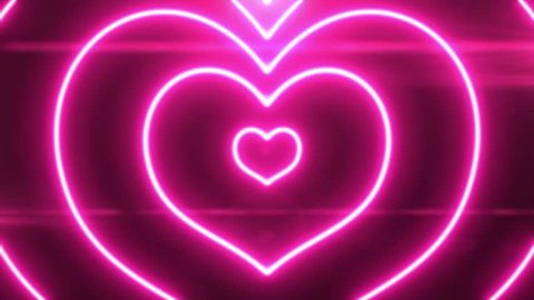 Pink neon heart Hypnotize with flare