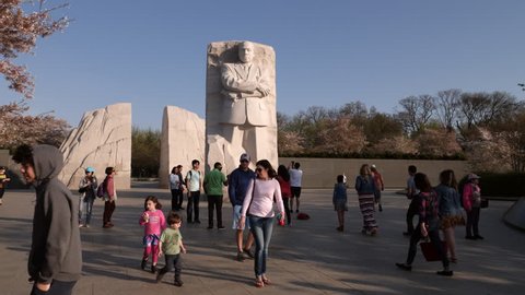Washington, D.C. May 22,Motion shot of the Martin Luther King Memorial in Washington DC, Cherry Blossom Festival, 