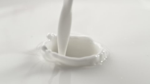 Pouring fresh milk in super slow motion, shooted with high speed cinema camera at 1000fps, 4K.