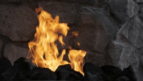 Fire in front of stone wall - Powered by Shutterstock - Get 15% off with code: PIKWIZARD15