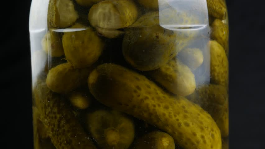 Bank of canned cucumbers