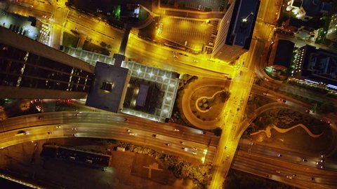 Richmond Virginia Aerial Vertical nighttime view of downtown 10/17