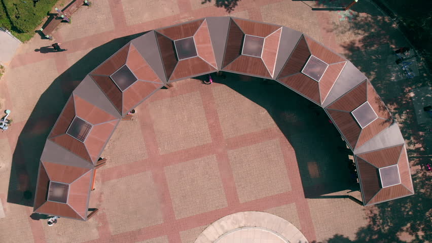 Park aerial shot - Schoolyard, Playground, Aerial View, High Angle View