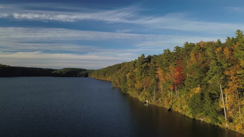 Autumn Season Drone Flyover - Vermont, New England