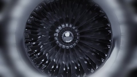 Animation Rotating Jet Engine Turbine Animation Stock Footage Video ...