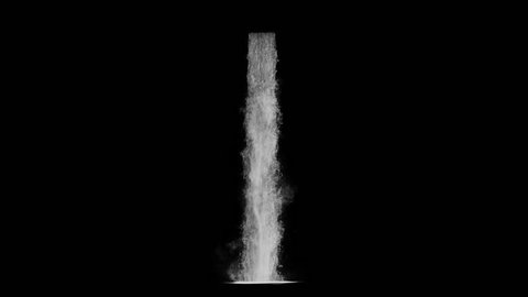 waterfall texture seamless loop, 4k, isolated on black with alpha, foam and mist