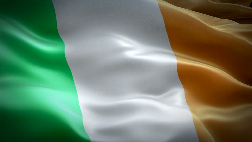 Ireland Waving Flag. National 3d Stock Footage Video (100% Royalty-free