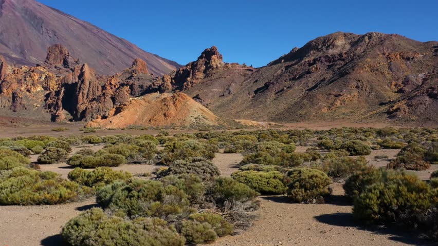 Aerial view of Los Roques de Garcia near Teide on Tenerife