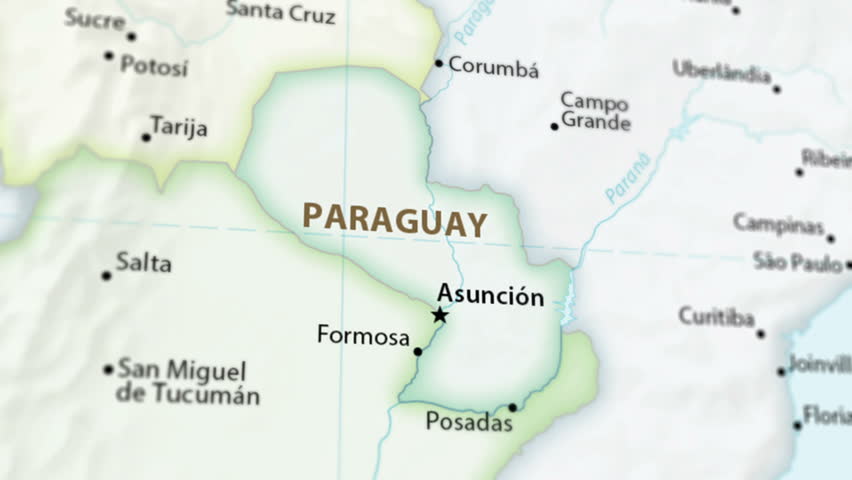 Paraguay On Political Map World Video Stock Footage Video 100 Royalty   4 