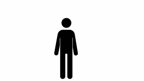 Pictogram man shows his smartphone