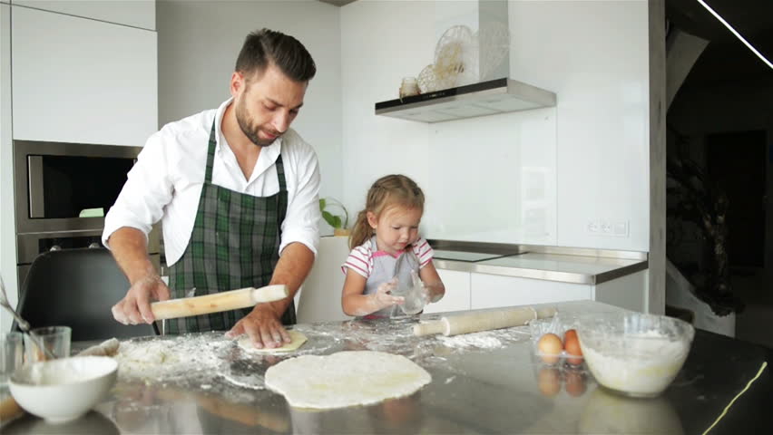 Daughter Helping Father To Cook Stock Footage Video 100 Royalty Free 1024058678 Shutterstock