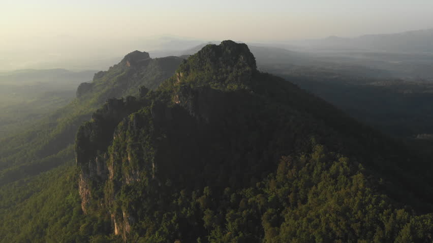 Fly over Mountain aerial view scene, 4k video