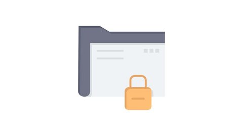 Data, Folder, Password Line Icon Motion Graphic Animation