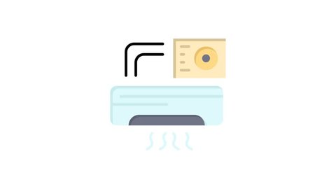 Air, Aircondition, Ac Line Icon Motion Graphic Animation
