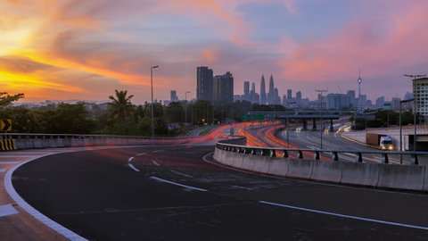 Time Lapse View Busy Expressway Light Stock Footage Video (100% Royalty ...