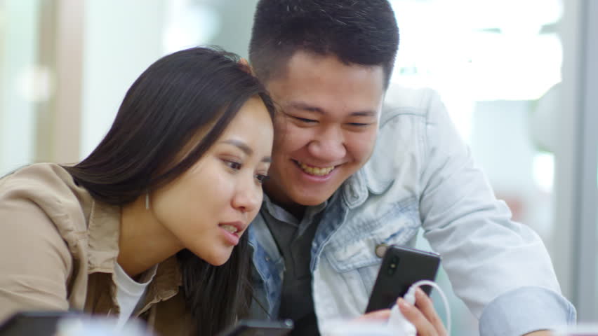 Couple young asian otngagged