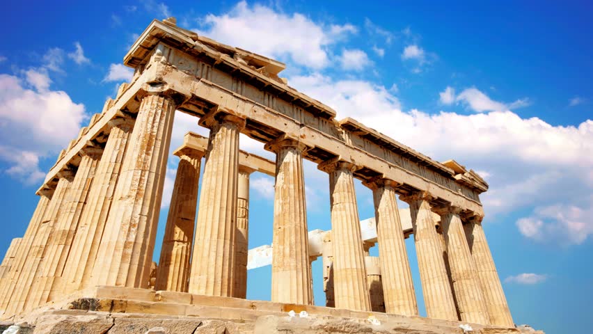 Parfenon, ancient Greek temple, located on the Acropolis of Athens.