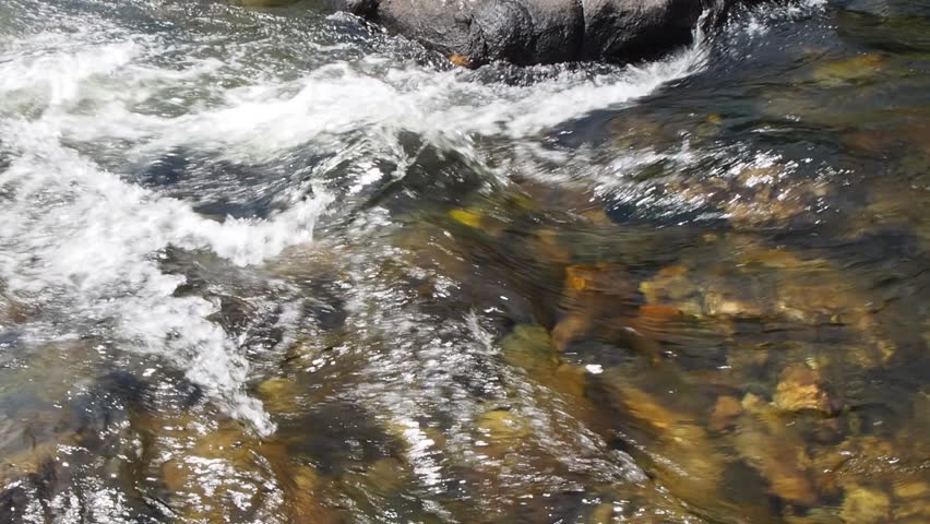 San Antonio River water flow in Cuesta Blanca, Cordoba, Argentina.