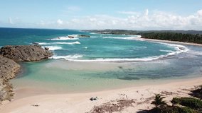 4k Aerial Drone Footage of Caribbean beach. Tropical Island