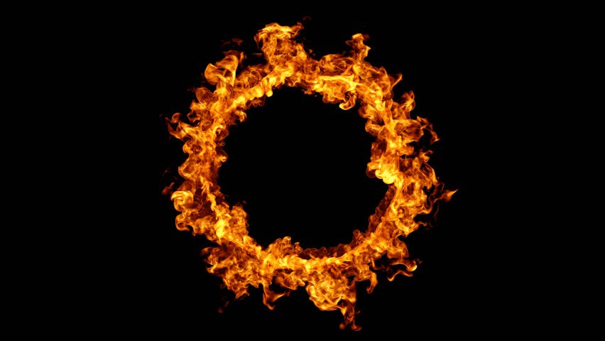 4K motion background. Burning ring of fire. 3d rendering. Seamless loopable animation.