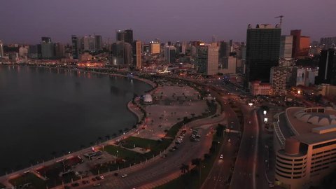 Baia de Luanda in the twilight