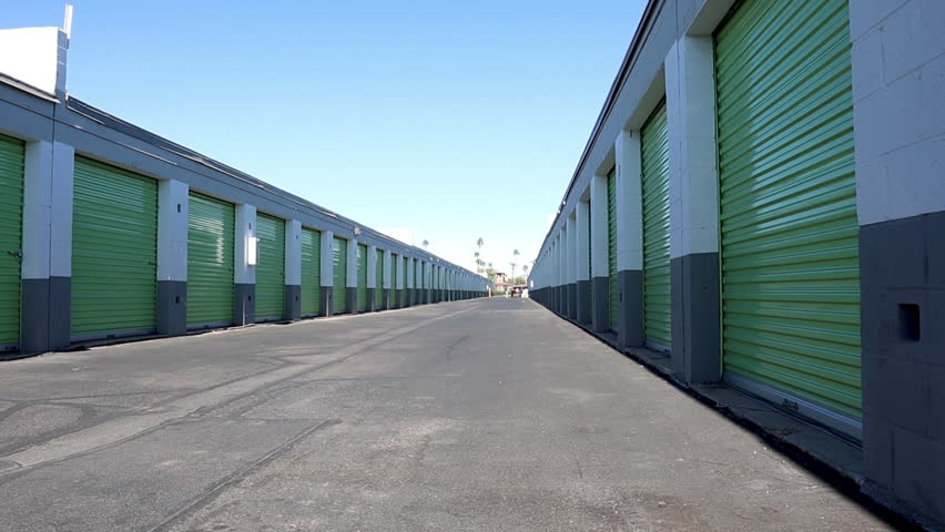 an outside shot of storage units