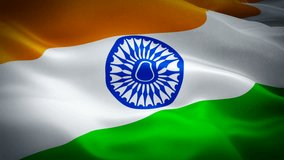India waving flag. National 3d Indian flag waving. Sign of India seamless loop animation. Indian flag HD resolution Background. India flag Closeup 1080p Full HD video for presentation
