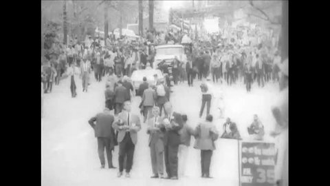 CIRCA 1965 - Excellent silent footage of the civil rights movement Selma-to-Montgomery march with Martin Luther King.