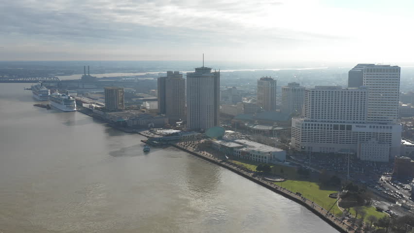 Aerial view of New Orleans French Quarter in Louisiana