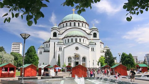 BELGRADE, SERBIA - MAY 15. Temple of Saint Sava, the largest Orthodox Church in the Balkans - Belgrade in Serbia 15. may 2015.