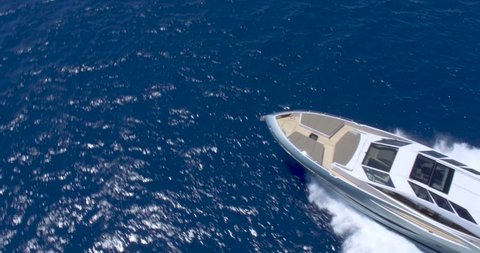 aerial shot luxury boat yatch
