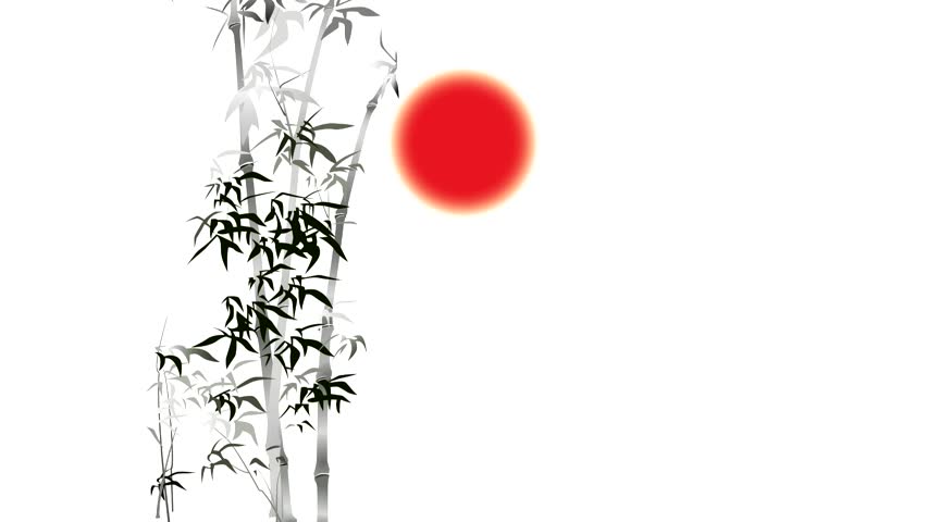 Sumi-e animation of traditional oriental painting.