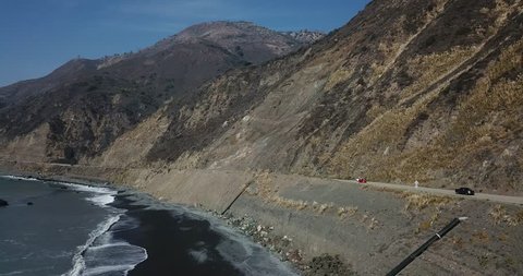 Aerial View Big Sur California Coastline Beach United States - Stunning 4k HD Drone Footage