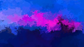 abstract animated twinking stained background seamless loop video - watercolor splotch effect - dark night blue purple ultra violet hot pink magenta color