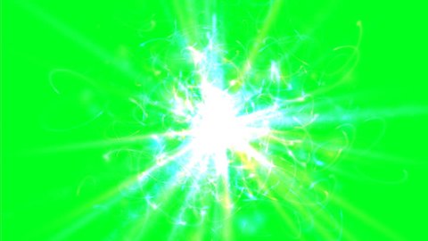 Atomic rays on green screen