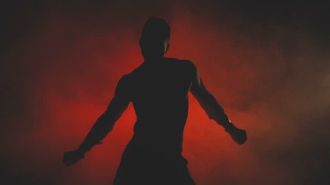 Silhouette Dancing Sexy Man Stock Footage Video (100% Royalty-free