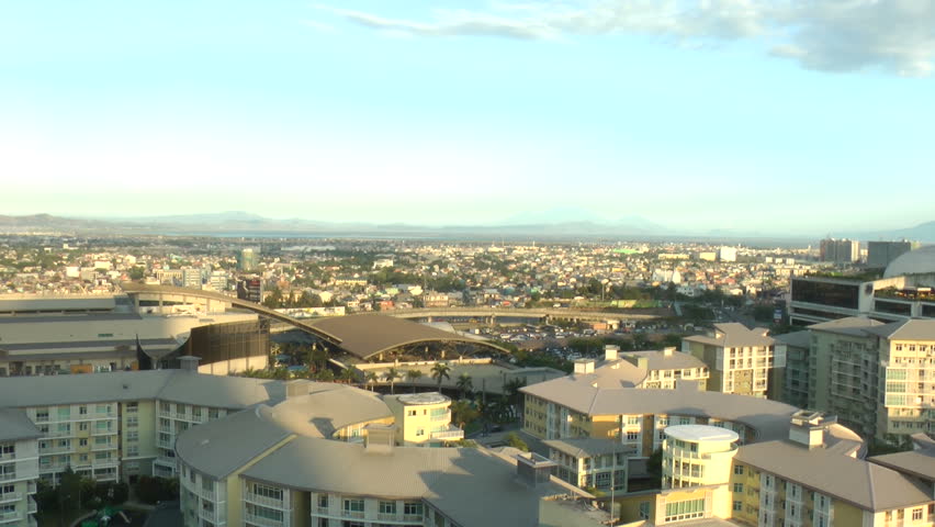 Aerial view of Manila City skyline. 