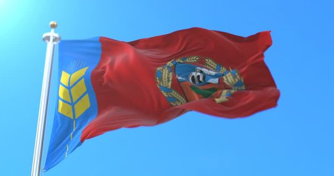 Flag of the russian federal subject of Altai Krai, Russia. Loop: film stockowy