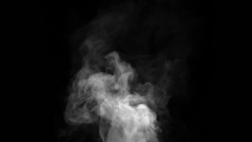 White steam spins and rises from the pan. White smoke rises from a large pot, which is located behind the frame. Isolated seamless loop black background. | Shutterstock HD Video #1024315289