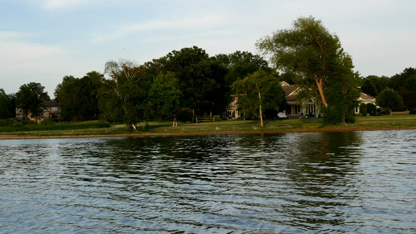 Boating in Minnesota - lakeshore in northern Minnesota on a beautiful evening.