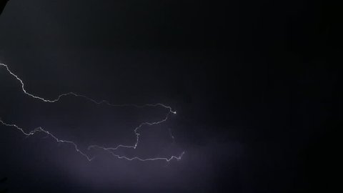 Awesome horizontal branch lightning bolt shot in US Virgin Islands St. Thomas during thunder storm HD