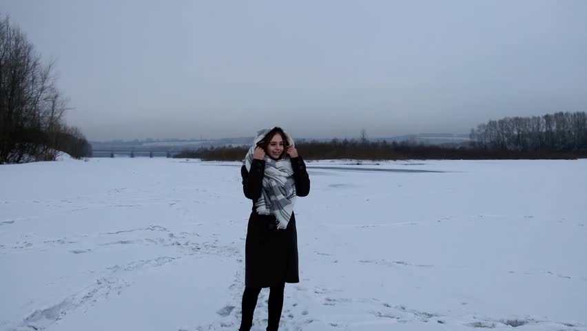 Young girl on a winter walk