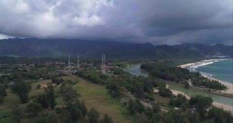  Aerial view of the coastal area in Aceh. Sumatra.