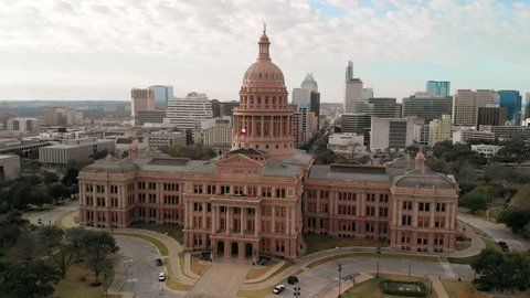 Aerial View of the Government State Capitol Building in Austin, Texas