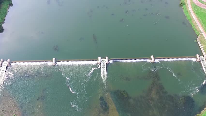 Aerial View of Miryang River, Gyeongnam, South Korea, Asia