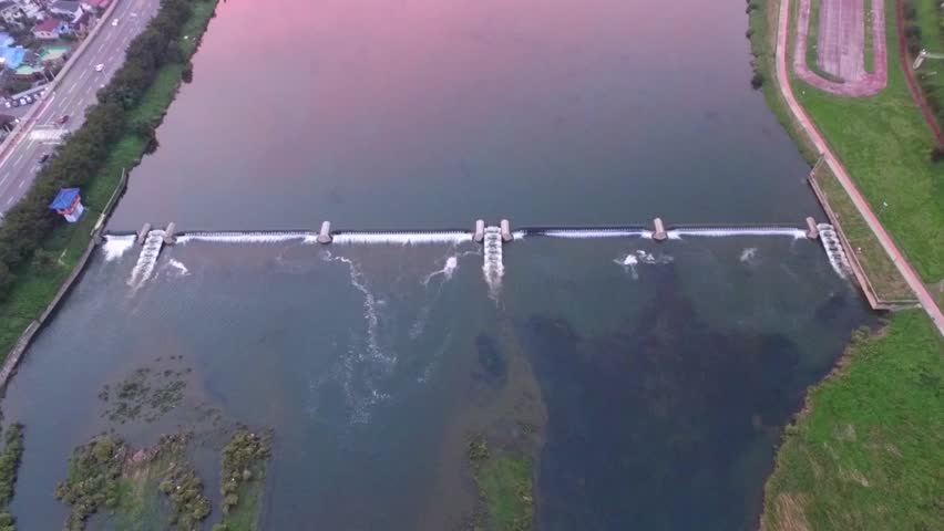 Sunset of Miryang River, Gyeongnam, South Korea Asia